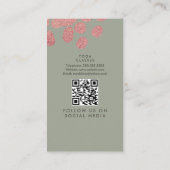 Carte De Visite Cours d'instructeur de yoga Rose rose Faux Foil C (Dos)