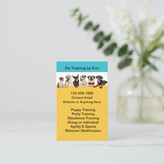 Carte De Visite Cours et services de formation des chiens (Debout devant)
