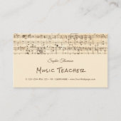 Carte De Visite Cours particuliers de professeur de musique (Devant)