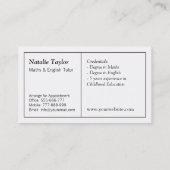 Carte De Visite Cours particuliers personnels licenciés noirs et (Dos)