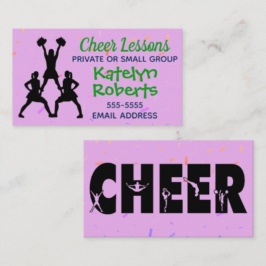 Carte De Visite Cours plus doux violet (Devant / Derrière)