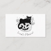 Carte De Visite Course de chat d'automne Halloween (Dos)