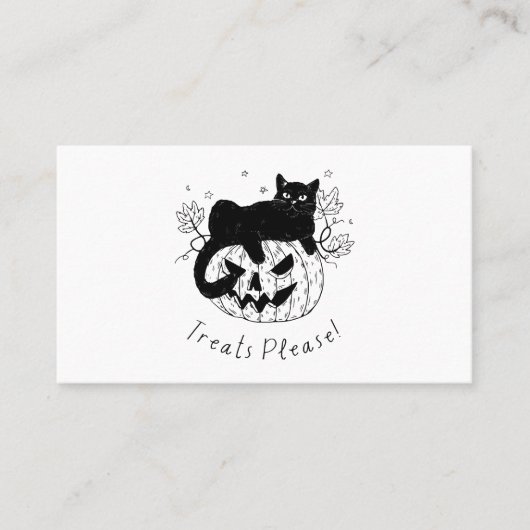 Carte De Visite Course de chat d'automne Halloween (Devant)