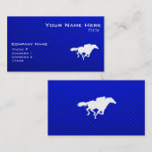 Carte De Visite Course de chevaux bleue (Devant / Derrière)