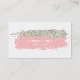 Carte De Visite Courses de brosse de parties scintillantes de rose