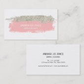 Carte De Visite Courses de brosse de parties scintillantes de rose (Devant / Derrière)
