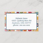 Carte De Visite Courtepoint Patchwork de Fleurs Brodees (Dos)