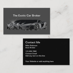 Carte De Visite Courtier Auto Exotique de Luxe