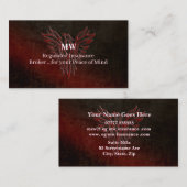 Carte De Visite Courtier d'assurance, look cuir, logo Phoenix Rise (Devant / Derrière)