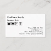 Carte De Visite Courtier d'assurance Monogram Classy (Dos)