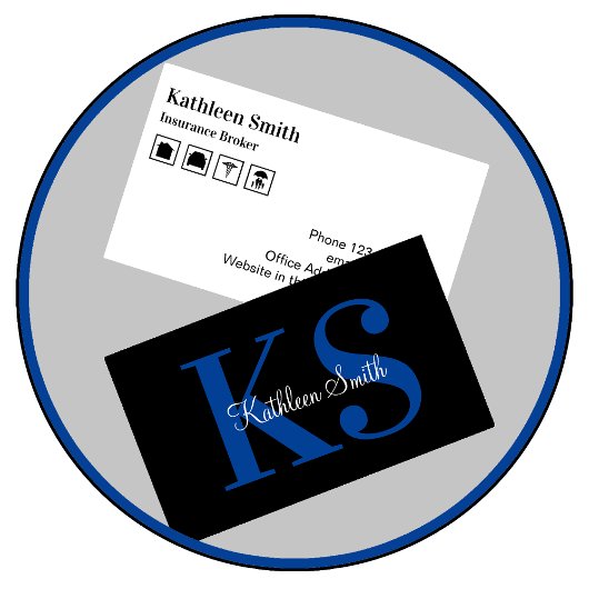 Carte De Visite Courtier d'assurance Monogram Classy