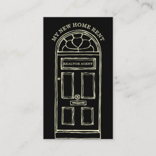 Carte De Visite Courtier de courtier immobilier Jaune Noir Nouvell