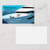 Carte De Visite Courtier de yacht moderne (Devant / Derrière)