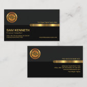 Carte De Visite Courtier en actions des colonnes noires grises (Devant / Derrière)