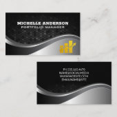 Carte De Visite Courtier en actions | Finance | Graphique Stock or (Devant / Derrière)