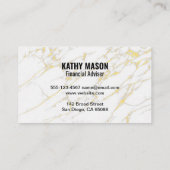 Carte De Visite Courtier en actions | Graphique Stock | Marbre bla (Dos)