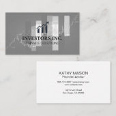 Carte De Visite Courtier en actions | Investissements | Graphique  (Devant / Derrière)