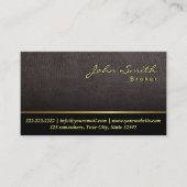 Carte De Visite Courtier en cuir Darker Agent immobilier (Devant)