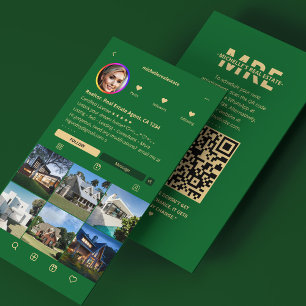 Carte De Visite Courtier en hypothèques Realtor IG Vert forêt Mode