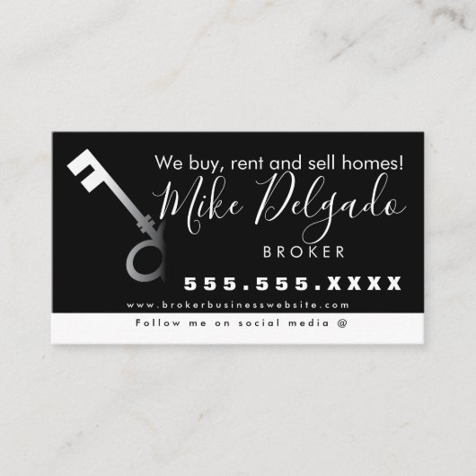 Carte De Visite Courtier en ventes clés de maisons à dégradé (Devant)