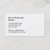 Carte De Visite Courtier immobilier classique Moderne (Dos)