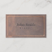 Carte De Visite Courtier immobilier Cuir cousu professionnel (Devant)