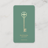 Carte De Visite Courtier immobilier Hypothèque Dusty Turquoise Gol (Devant)