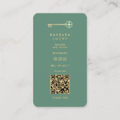 Carte De Visite Courtier immobilier Hypothèque Dusty Turquoise Gol (Dos)