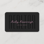 Carte De Visite Courtier immobilier noir rose (Devant)