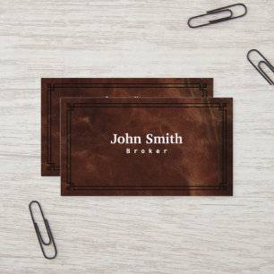 Carte De Visite Courtier immobilier professionnel en cuir