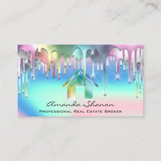 Carte De Visite Courtier immobilier professionnel Holographique ro (Devant)
