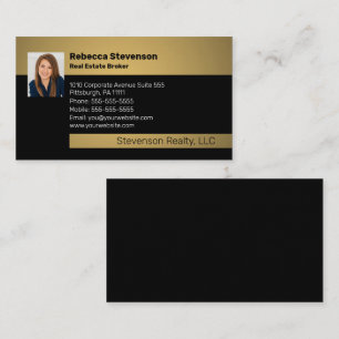 Carte De Visite Courtier immobilier professionnel Noir GoldBu