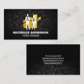 Carte De Visite Courtiers en actions | Finance | Graphique (Devant / Derrière)
