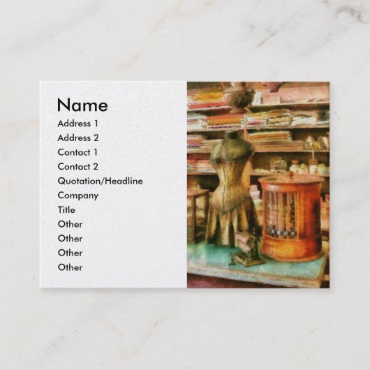 Carte De Visite Cousant - les approvisionnements pour l'ouvrière (Devant)