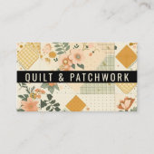 Carte De Visite Coussin de couture de patchwork de pêche jaune  (Devant)