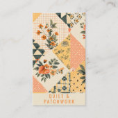 Carte De Visite Coussin de couture de patchwork de pêche jaune (Devant)
