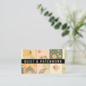 Carte De Visite Coussin de couture de patchwork de pêche jaune (Debout devant)