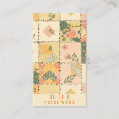 Carte De Visite Coussin de couture de patchwork de pêche jaune  (Devant)