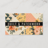 Carte De Visite Coussin de couture de patchwork de pêche jaune pou (Devant)