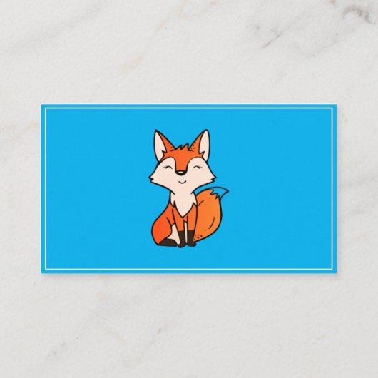 Carte De Visite Coute Blue Fox Babysitting garde d'enfants (Dos)
