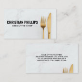 Carte De Visite Couteau à fourche d'or (Devant / Derrière)