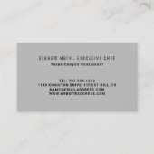 Carte De Visite Couteau Argent, Gastronomie Moderne, Chef, Cuisine (Dos)