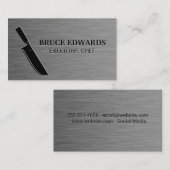 Carte De Visite Couteau Arrière - plan métallique (Devant / Derrière)