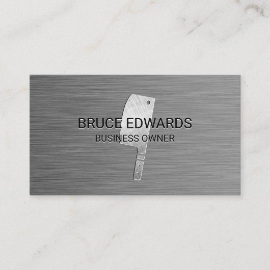 Carte De Visite Couteau Arrière - plan métallique (Devant)