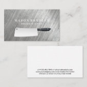 Carte De Visite Couteau boucher | Arrière - plan métallique (Devant / Derrière)