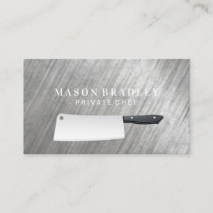 Carte De Visite Couteau boucher   Arrière - plan métallique