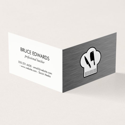 Carte De Visite Couteau Casquette Chefs (Extérieur)