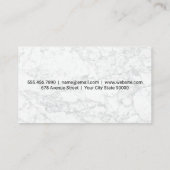 Carte De Visite Couteau culinaire | Arrière - plan Marbre blanc (Dos)