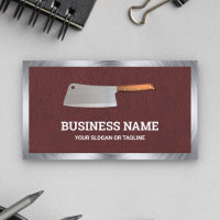 Couteau de boucher en acier cuir marron Boucherie