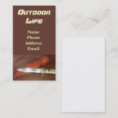 Carte De Visite Couteau de chasse superbe avec le cas en cuir (Devant / Derrière)